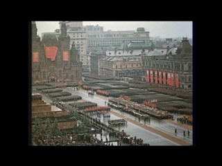 victory parade in color. moscow, red square june 24, 1945