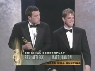 ben affleck and matt damon win the oscar for best original screenplay for good will hunting 1999