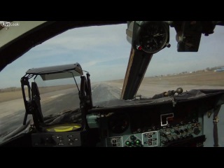 takeoff of the su-24 fighter in the first person